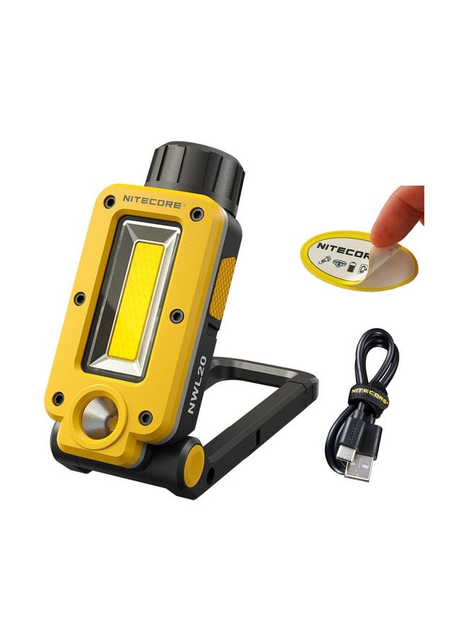 NITECORE Nitecore NWL20 COB mechanics Work Light, 600 lumens, USB-C Rechargeable, Portable, 78 hours Long Runtime for Job Sites, Car repairing, with Magnetic Metal Hanging Hook, Red Light and Nitecore Sticker  - Image 1