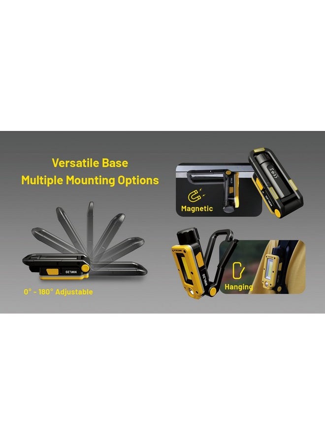 NITECORE Nitecore NWL20 COB mechanics Work Light, 600 lumens, USB-C Rechargeable, Portable, 78 hours Long Runtime for Job Sites, Car repairing, with Magnetic Metal Hanging Hook, Red Light and Nitecore Sticker  - Image 4