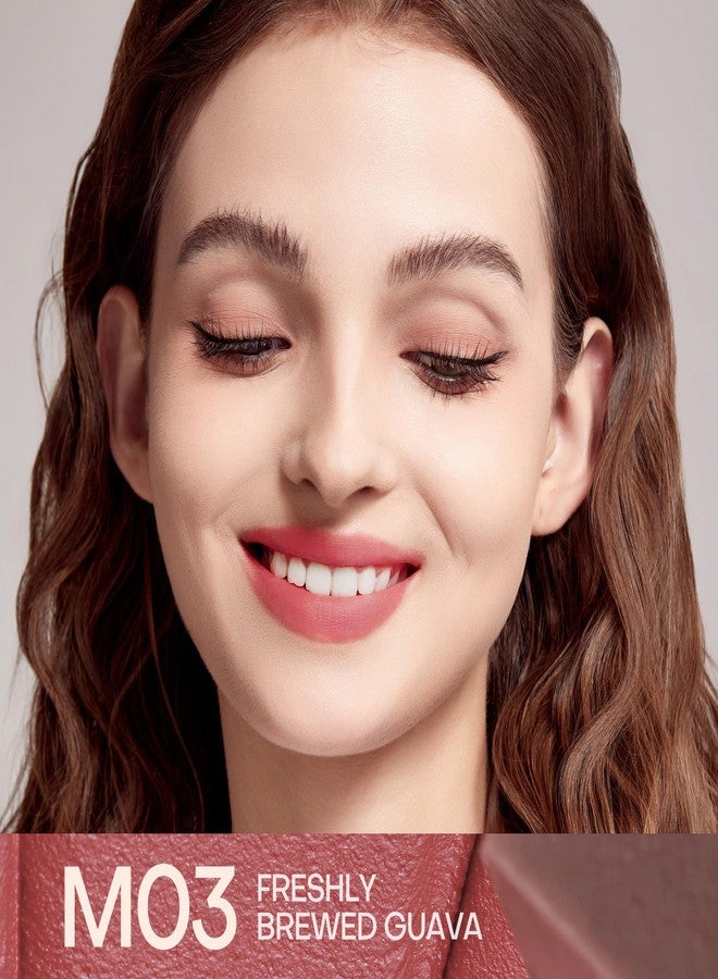 Mistine Cream Lip Gloss Thai latte Long Lasting Lip Gloss Non-sticky Silk Smooth Mist Matte Finish Lip Tint Gloss M03 Freshly Brewed Guava 0.1 fl oz 1 Count - Image 2