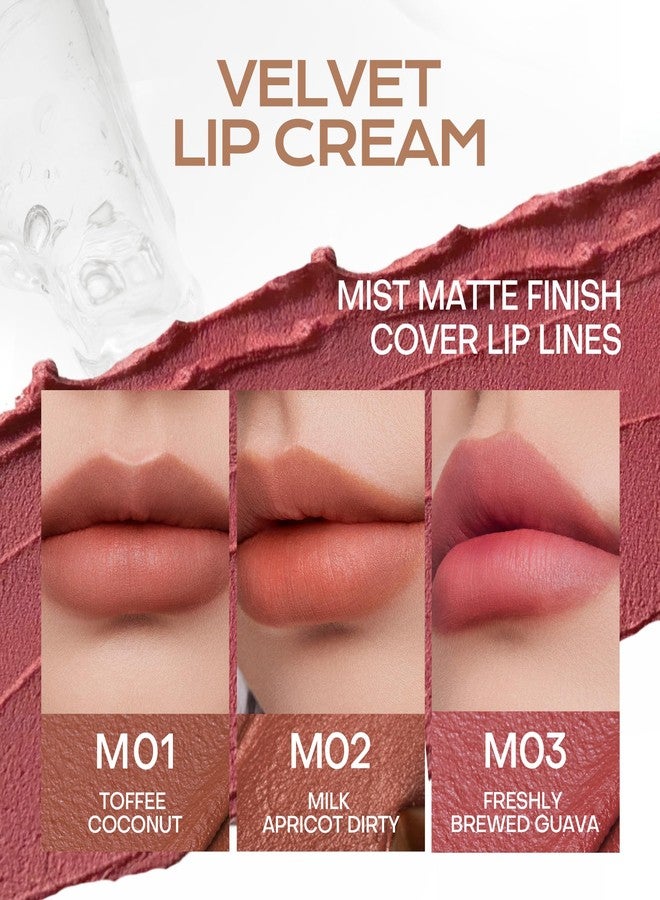 Mistine Cream Lip Gloss Thai latte Long Lasting Lip Gloss Non-sticky Silk Smooth Mist Matte Finish Lip Tint Gloss M03 Freshly Brewed Guava 0.1 fl oz 1 Count - Image 4