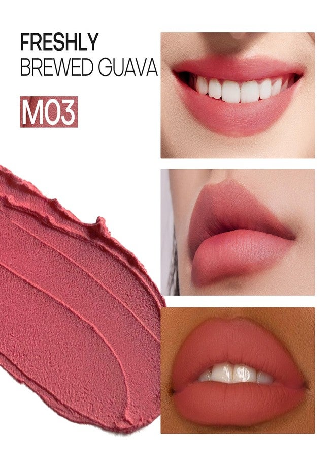 Mistine Cream Lip Gloss Thai latte Long Lasting Lip Gloss Non-sticky Silk Smooth Mist Matte Finish Lip Tint Gloss M03 Freshly Brewed Guava 0.1 fl oz 1 Count - Image 3