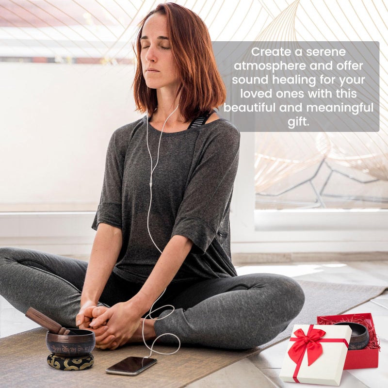 DomeStar Tibetan Singing Bowl Set, Authentic Handmade Meditation Bowl Stress Relief Yoga Set with Striker & Cushion for Sound Therapy, Chakra Healing, Spiritual Gatherings - Image 5