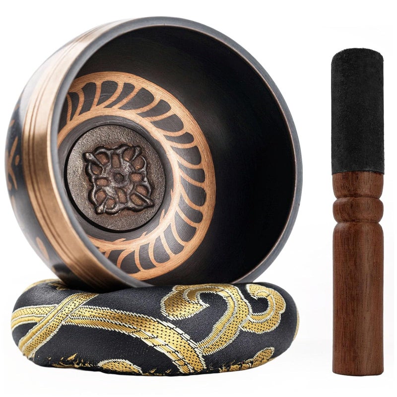 DomeStar Tibetan Singing Bowl Set, Authentic Handmade Meditation Bowl Stress Relief Yoga Set with Striker & Cushion for Sound Therapy, Chakra Healing, Spiritual Gatherings - Image 1