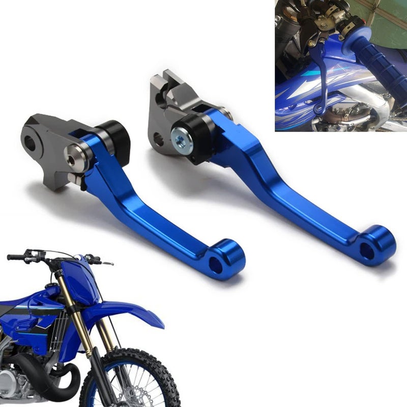 SOOMJ AnXin CNC Billet Pivot Brake Clutch Levers for Yamaha YZ Series - Blue - Image 1