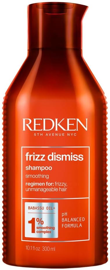 Redken Frizz Dismiss Shampoo Babassu Oil Adds Shine and Smooths Frizzy Hair 66 Percent More Inside 300ml - Image 1