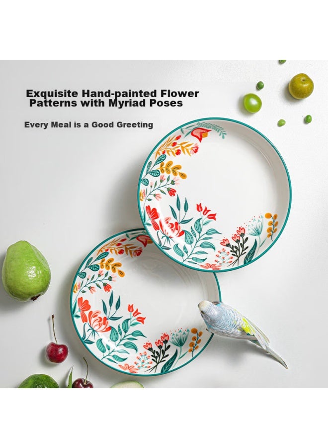 JD.com Jd Jingzao American-style Plates, Dinnerware Set, Plates And Dishes, Housewarming Ceramic Soup Plates, Secret Garden, Deep Plates 8 Inches * 2 - Image 3