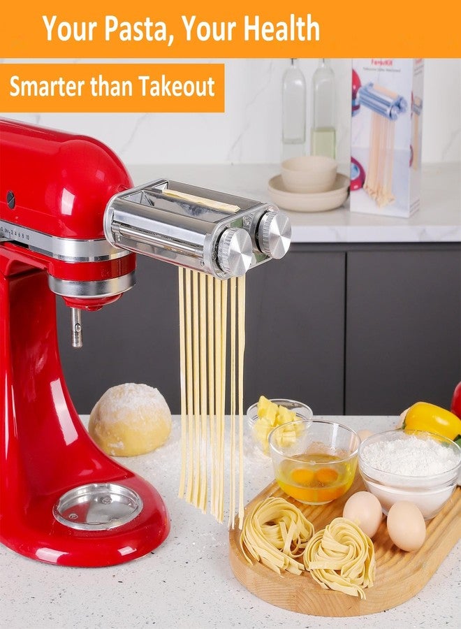 FavorKit Pasta Maker Attachment for KitchenAid Stand Mixers, Sturdy 3 in 1 Set Included Pasta Sheet Roller, Spaghetti and Fettuccine Cutter Accessories, Metal Construction, Unique Design - Image 5