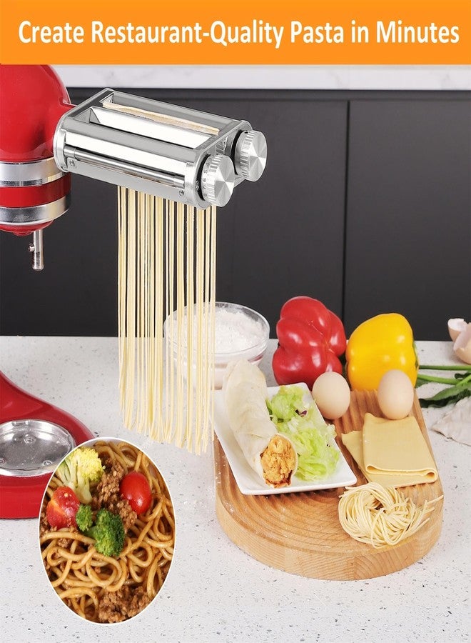 FavorKit Pasta Maker Attachment for KitchenAid Stand Mixers, Sturdy 3 in 1 Set Included Pasta Sheet Roller, Spaghetti and Fettuccine Cutter Accessories, Metal Construction, Unique Design - Image 4