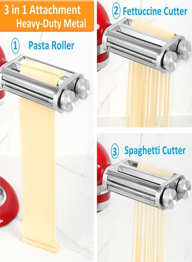 FavorKit Pasta Maker Attachment for KitchenAid Stand Mixers, Sturdy 3 in 1 Set Included Pasta Sheet Roller, Spaghetti and Fettuccine Cutter Accessories, Metal Construction, Unique Design - Image 3