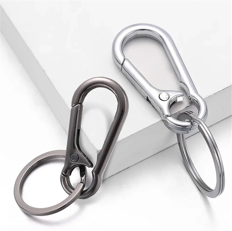 Silver Stainless Steel Key Ring Clip 100pcs Gourd Buckle Keychains Climbing Hook Key Holder - Image 5