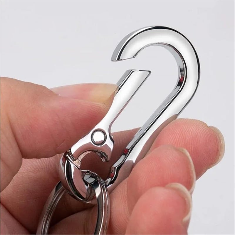 Silver Stainless Steel Key Ring Clip 100pcs Gourd Buckle Keychains Climbing Hook Key Holder - Image 4