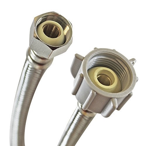 Fluidmaster B3T12 Toilet Connector, Braided Stainless Steel - 1/2 Female Compression Thread x 7/8 Ballcock Thread, 12-Inch Length - Image 1