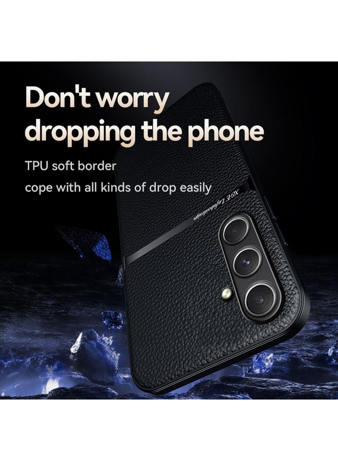 S-TOP Case For Samsung Galaxy M35 5G Litchi Leather Magnetic Full Coverage Shockproof Phone Case - Image 4