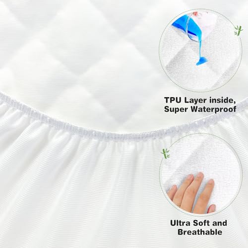 Asatdd Waterproof Bassinet Mattress Pad Protector Cover Compliable with Halo BassiNest Swivel Sleeper, Ultra Soft, Breathable and Comfortable, 2 Pack - Image 3