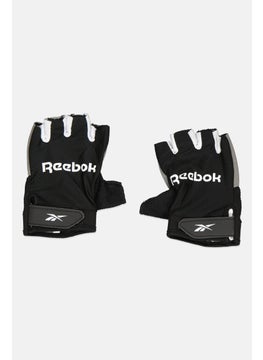 Reebok Men Brand Logo Fitness Gloves, Black/Grey  - Image 1