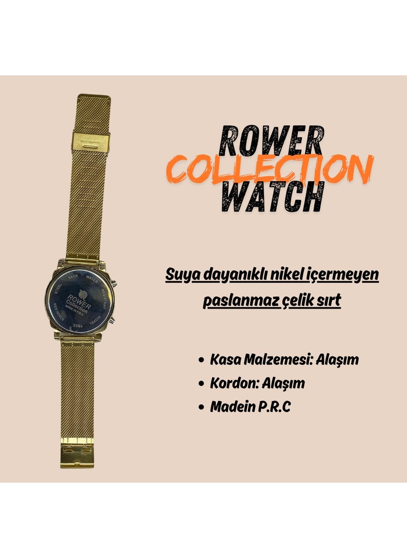 ROWER - Digital LED Display Unisex Mesh Band Watch Waterproof - Image 1