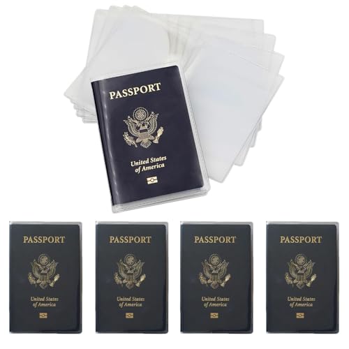 Anzailala 4pcs Passport Cover for Men Women, Passport Covers Transparent, Waterproof Passport Holder, Clear Passport Protector (Matte Surface) - Image 1