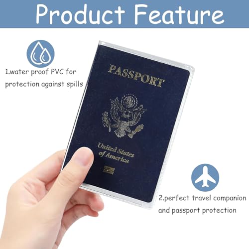 Anzailala 4pcs Passport Cover for Men Women, Passport Covers Transparent, Waterproof Passport Holder, Clear Passport Protector (Matte Surface) - Image 3