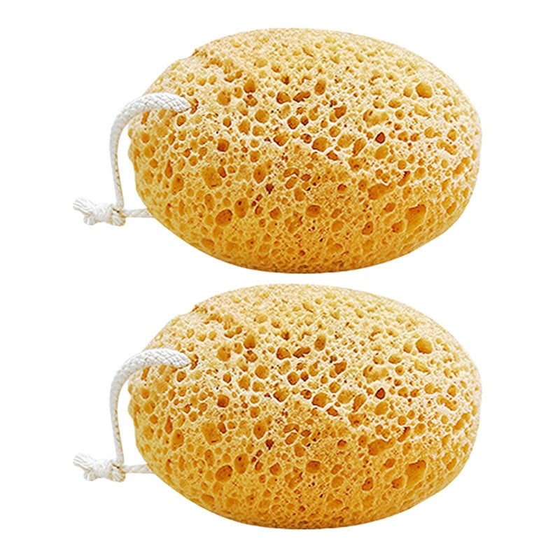 Balacoo Honeycomb Bath Sponge 2 Pack Seaweed Fiber Exfoliating Body Scrub - Image 2