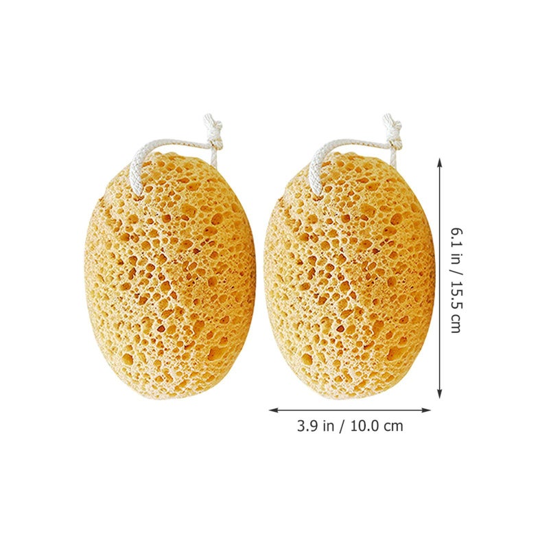 Balacoo Honeycomb Bath Sponge 2 Pack Seaweed Fiber Exfoliating Body Scrub - Image 3