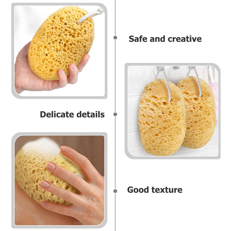 Balacoo Honeycomb Bath Sponge 2 Pack Seaweed Fiber Exfoliating Body Scrub - Image 4