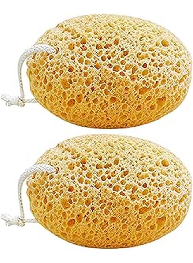 Balacoo Honeycomb Bath Sponge 2 Pack Seaweed Fiber Exfoliating Body Scrub - Image 1