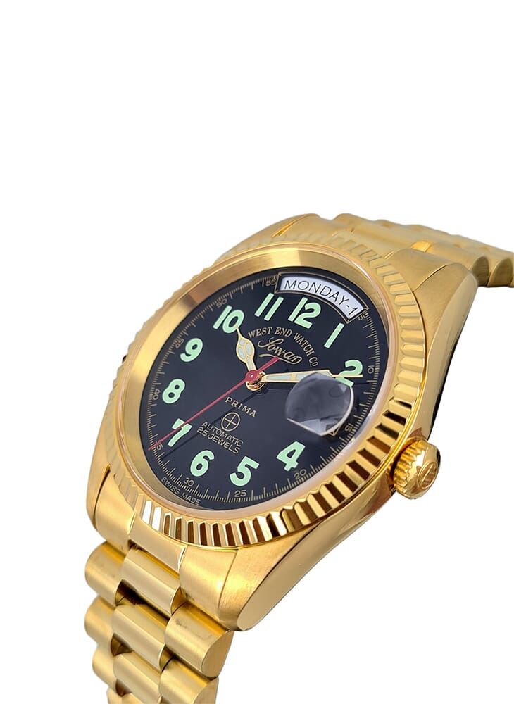 West End Watch Co - ساعة ويست إند واتش كو بمينا سوداء لامعة وحركة أوتوماتيكية من الفولاذ المقاوم للصدأ للرجال 6828_35_2332R 37 مم - Image 1