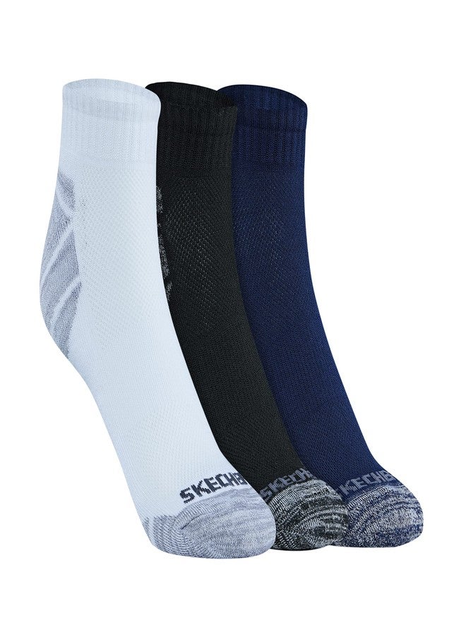 SKECHERS SOCKS - PACK OF 3 MENS 1/2 TERRY QTR CREW - Image 2