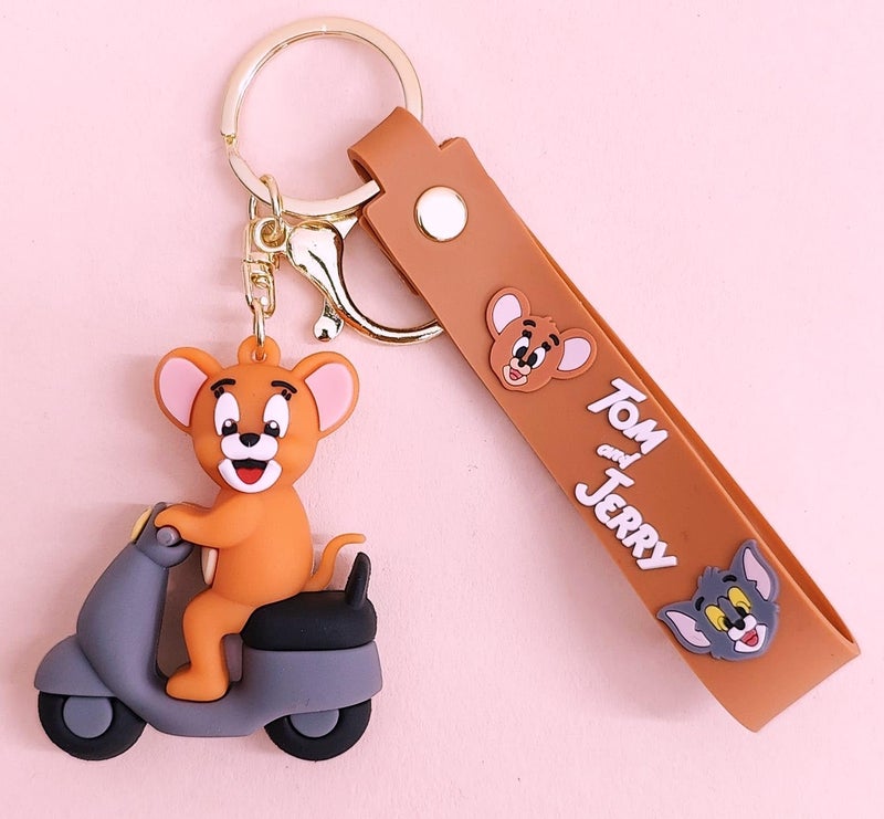 Tera13 TERA 13 Keychain for Kids Metal Keychain 3D rubber Keychain with strap, keychain for Bikes and Cars Key Ring Hook Holder Car Pendant Gift for Girls Boys and Men (1 pcs mouse) - Image 1
