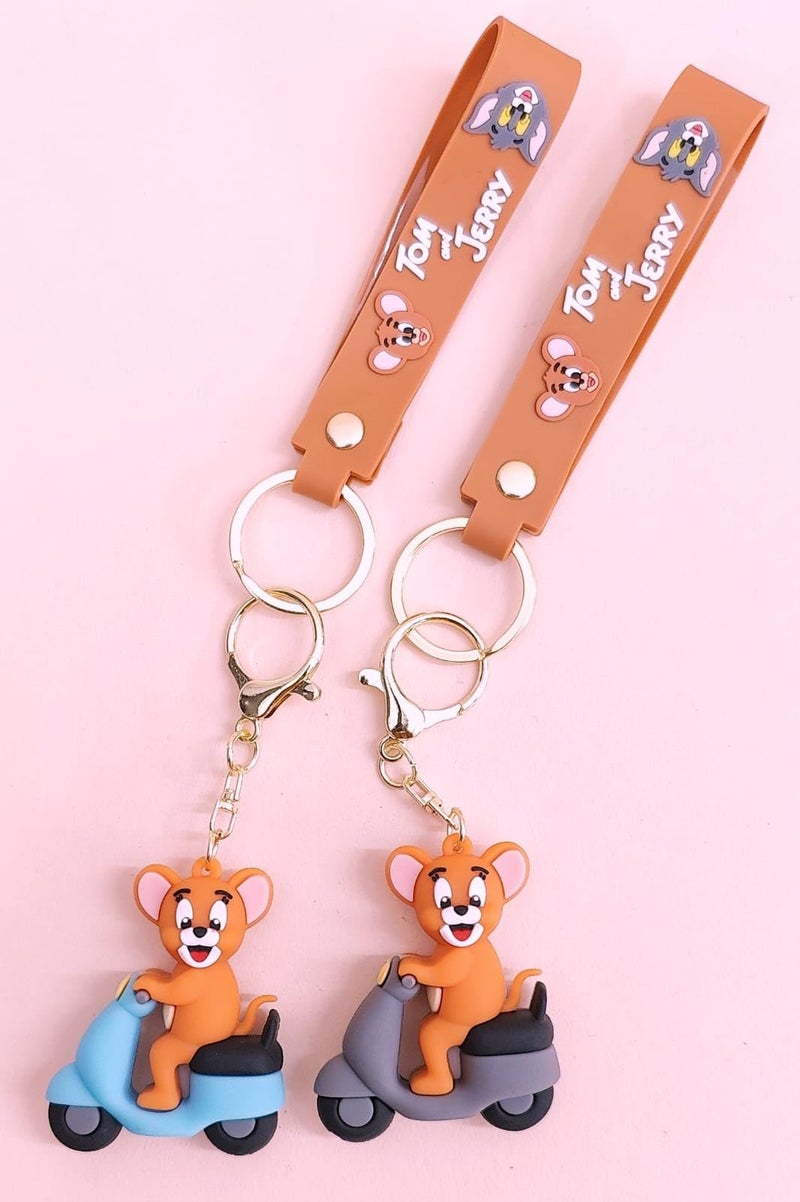 Tera13 TERA 13 Keychain for Kids Metal Keychain 3D rubber Keychain with strap, keychain for Bikes and Cars Key Ring Hook Holder Car Pendant Gift for Girls Boys and Men (1 pcs mouse) - Image 5
