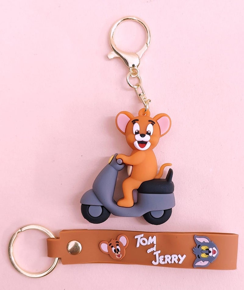 Tera13 TERA 13 Keychain for Kids Metal Keychain 3D rubber Keychain with strap, keychain for Bikes and Cars Key Ring Hook Holder Car Pendant Gift for Girls Boys and Men (1 pcs mouse) - Image 2