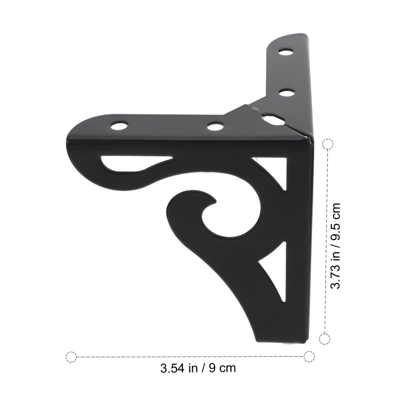 4 Pcs Black Iron Furniture Support Legs 10cm Hollow Carved Sofa Cabinet Table Feet - Image 3