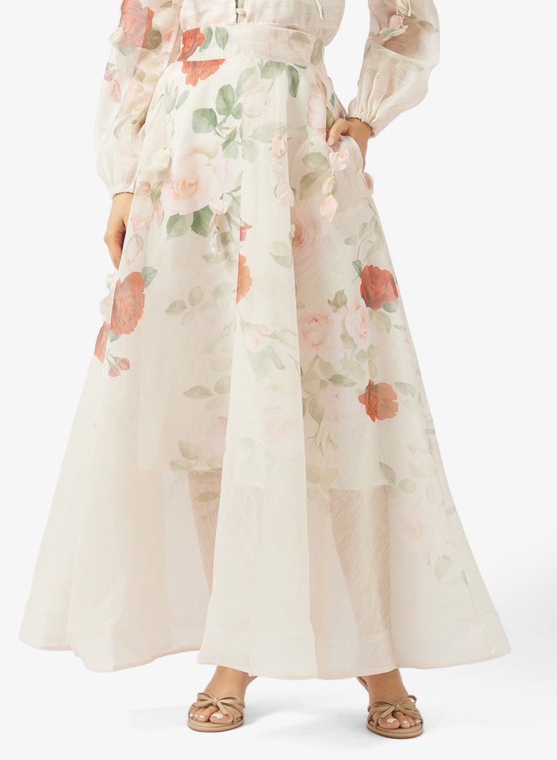 Khizana Floral Print Top & Skirt Set - Image 4