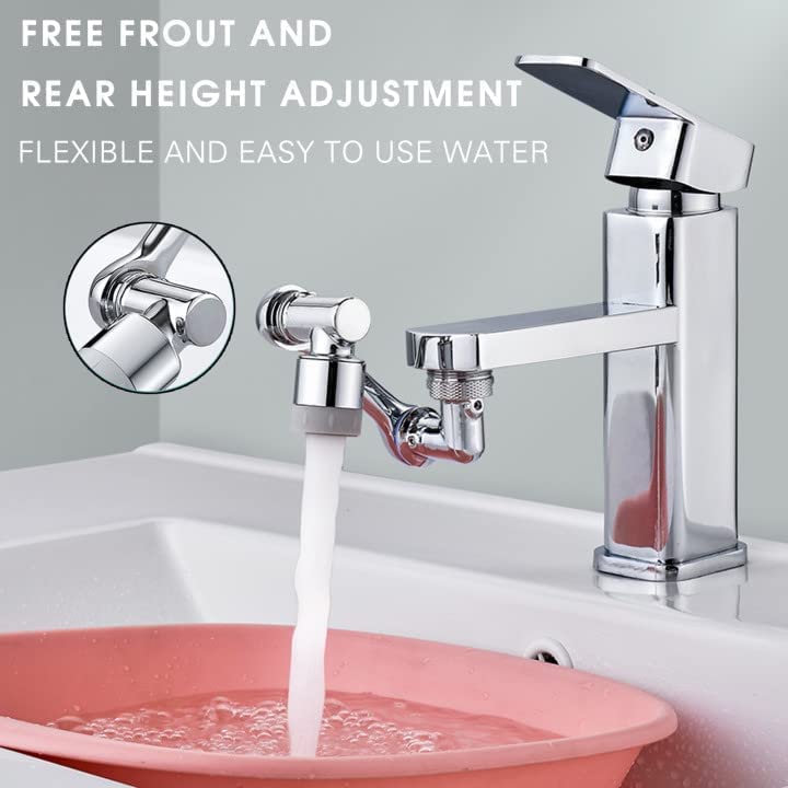 Gyanadh 1080 Steel Faucet Multifunctional Rotating Universal Splash Filter Faucet Swivel 2 Modes Splash Extension Sprayer Outlet Valve Faucet Extender for Taps - Image 4
