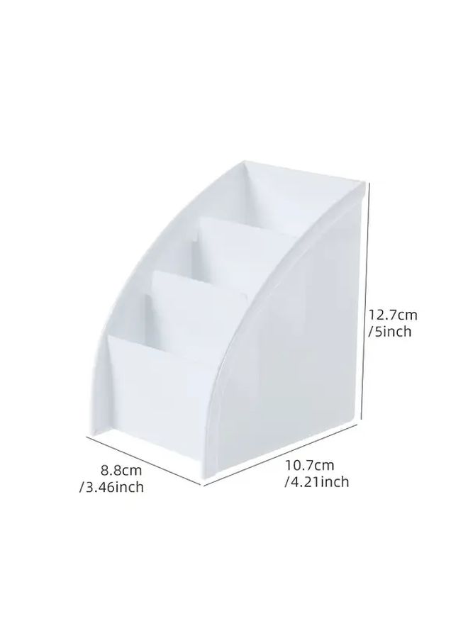 Khaki 1 Pocket Grid Folder Cosmetic Desktop Storage Case Organizer Stand Holder - Image 3