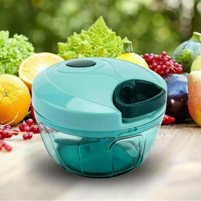 AARAVIS Vegetable Cutter 500ml 110ml Manual Onion Chopper with Pulley Multi Chopper with 3 Stainless Steel Blades Vegetable Chopper Kitchen Garlic Onion Cutter Dori Chopper 500ML1100ml  - Image 1