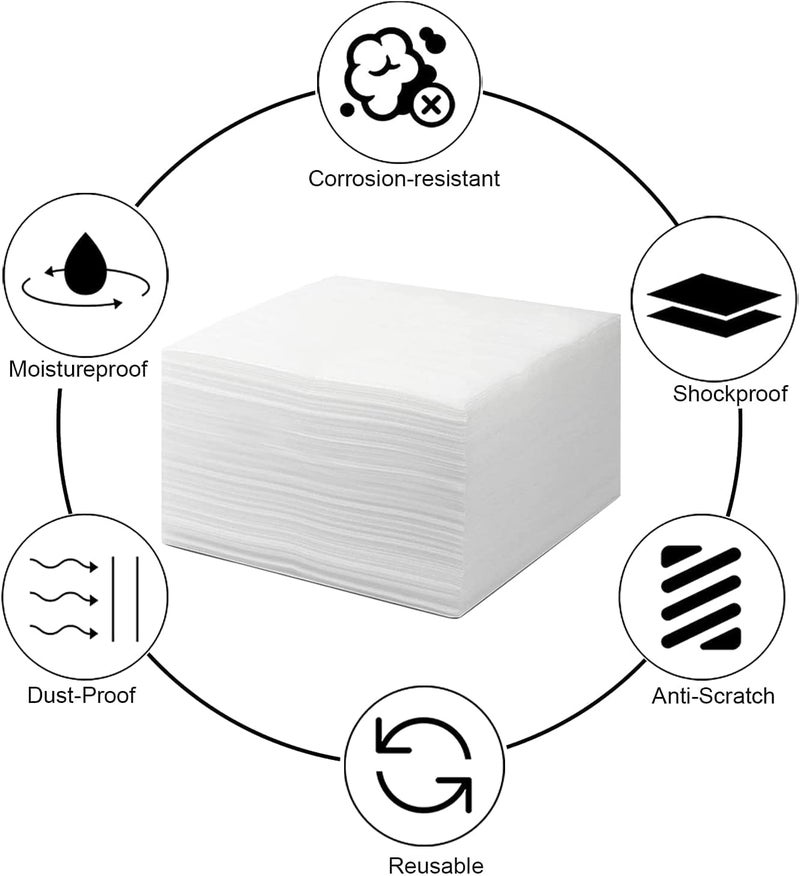WAUPPY 100 Pack Foam Wrap Sheets for Packing Storage Shipping Moving Supplies, Cushion Foam Wrap Packing Foam for Dishes, China, Glass and Furniture (12”x12”) - Image 4