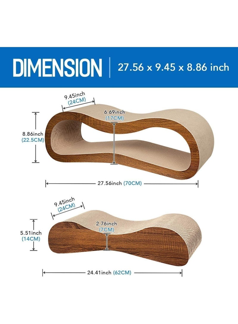 YOUWE7 2 في 1 طاولة خدش للقطط، عمود خدش كبير جدًا فاخر للقطط، سرير استراحة للقطط من الورق المقوى، لوح خدش للقطط قابل للعكس، سرير خدش مموج متين للقطط - Image 5