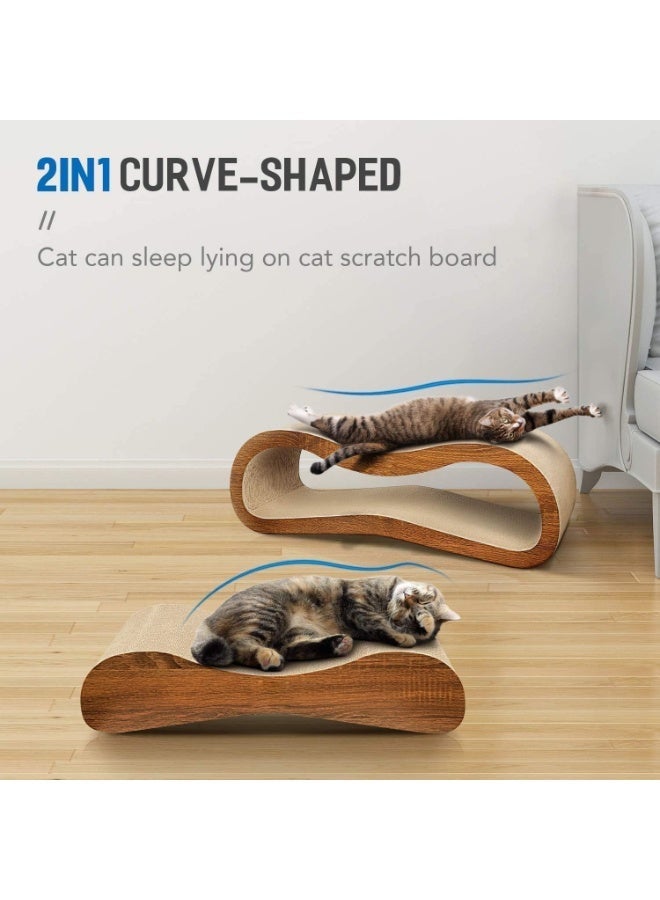 YOUWE7 2 في 1 طاولة خدش للقطط، عمود خدش كبير جدًا فاخر للقطط، سرير استراحة للقطط من الورق المقوى، لوح خدش للقطط قابل للعكس، سرير خدش مموج متين للقطط - Image 4