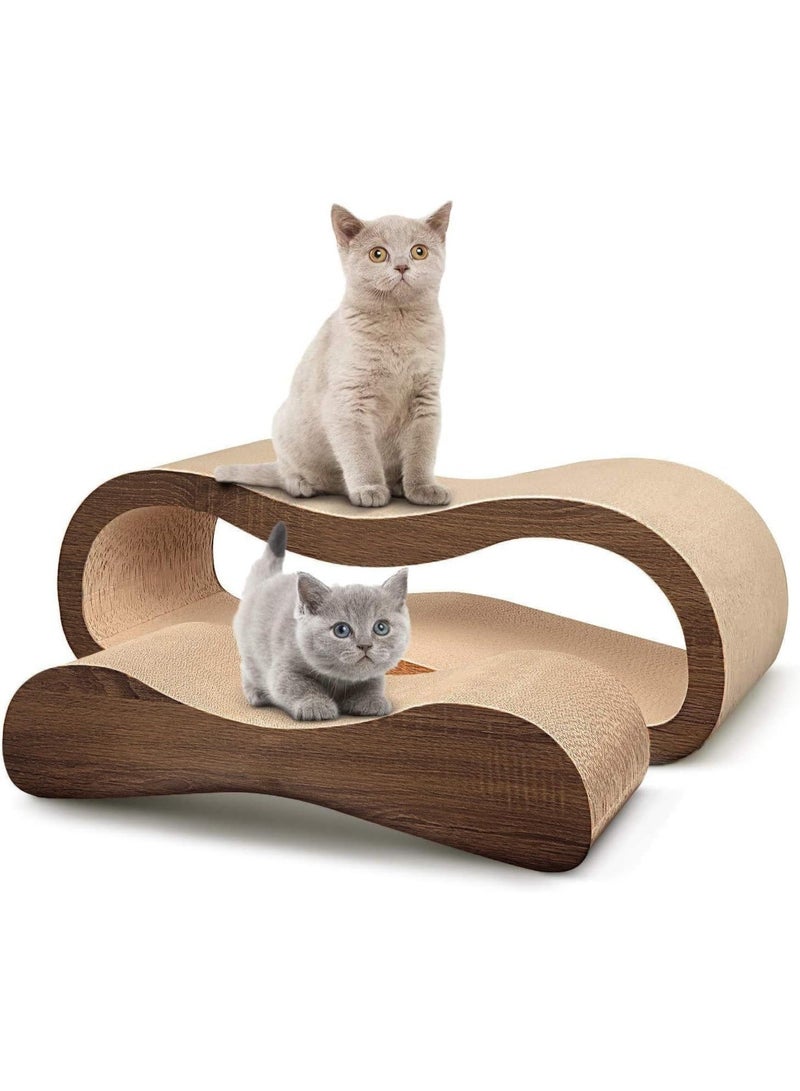 YOUWE7 2 في 1 طاولة خدش للقطط، عمود خدش كبير جدًا فاخر للقطط، سرير استراحة للقطط من الورق المقوى، لوح خدش للقطط قابل للعكس، سرير خدش مموج متين للقطط - Image 1
