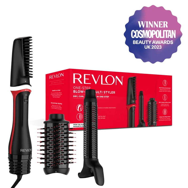 Revlon  One Step Blow Dry Multi Styler, Root-Drying Concentrator, 360° Vented Airflow Curler, Unique Oval Shape Brush, One-Step Technology, Variety of Hair Styles - RVDR5333ARB for Women | Best Price UAE