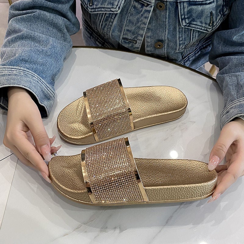 Fashion Slippers For Women, -Selling New Style, Rhinestone Colorful Women'S Slippers, Thick-Soled, Comfortable And Versatile Beach Sandals For Outer Wear - Image 4
