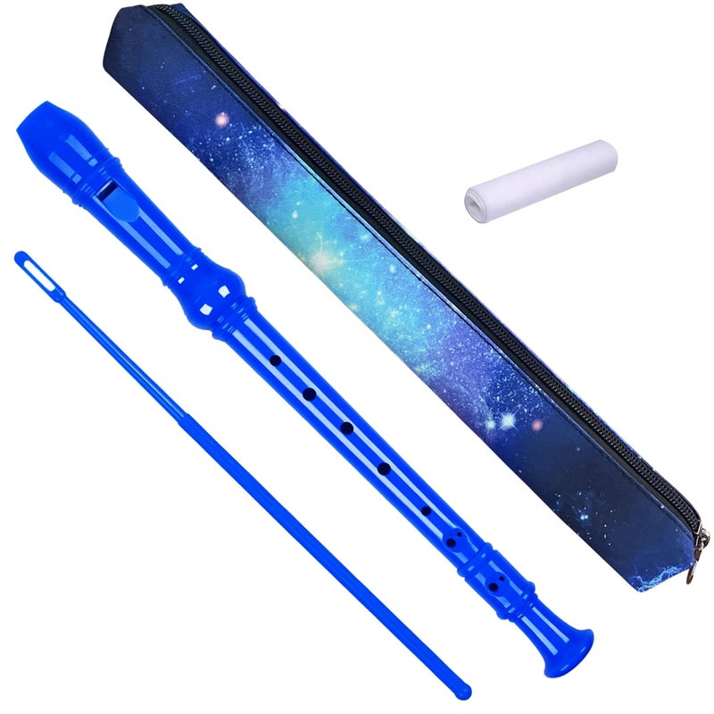 Auteey 8 Holes Soprano Recorder with Cleaning Rod and Bag, Professional German Style C Key Recorder for Kids Beginners Students(Blue) - Image 1