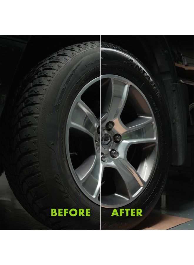 100Miles Tire Shine Spray 500ml Pack of 4 – High Gloss Tire Polish & Protector for Car & Bike Tires, Restores Black Wet Look, UV & Water Resistant, Long Lasting Shine, Dust Dirt Repellent, Easy Spray Application, Acid Free Formula - Image 5