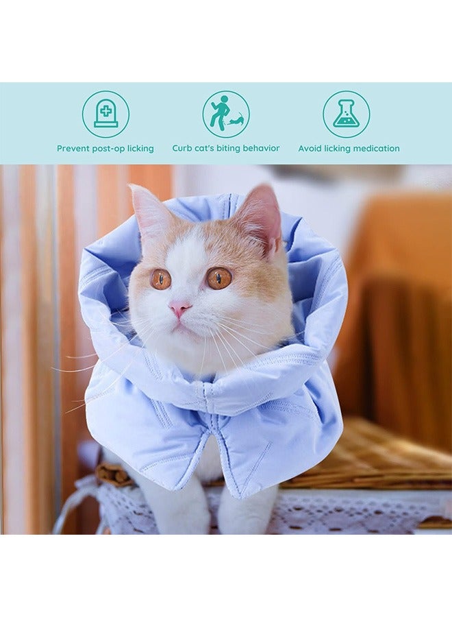 جمورو طوق تعافي القطط، بديل مخروطي ناعم قابل للتعديل للقطط، طوق خفيف الوزن مقاوم للماء ومثبت للقطط والقطط الصغيرة والجراء، بعد الجراحة، توقف عن اللعق والاستخدام اليومي - Image 2