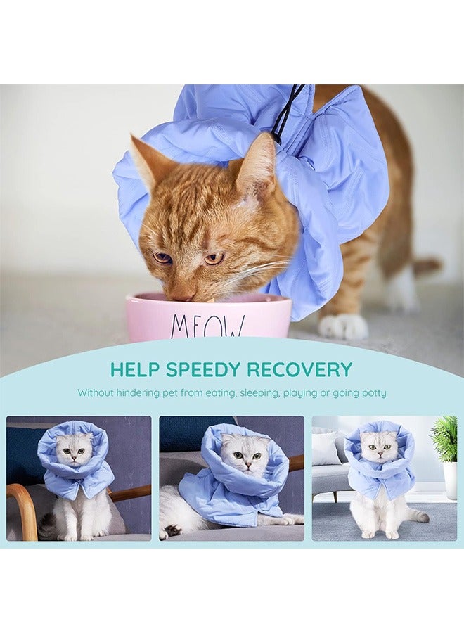 جمورو طوق تعافي القطط، بديل مخروطي ناعم قابل للتعديل للقطط، طوق خفيف الوزن مقاوم للماء ومثبت للقطط والقطط الصغيرة والجراء، بعد الجراحة، توقف عن اللعق والاستخدام اليومي - Image 3