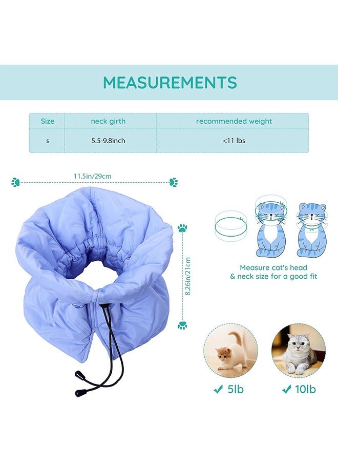 جمورو طوق تعافي القطط، بديل مخروطي ناعم قابل للتعديل للقطط، طوق خفيف الوزن مقاوم للماء ومثبت للقطط والقطط الصغيرة والجراء، بعد الجراحة، توقف عن اللعق والاستخدام اليومي - Image 4