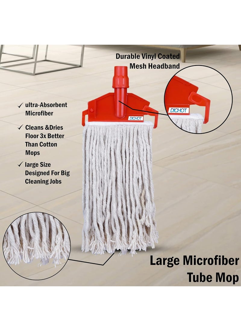 DICHOT DICHOT Wet Mop Refill 300 GM with Clip and Check Duster Cloth RED Pack of 3  - Image 2