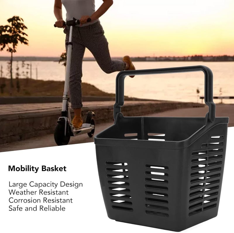 klarako Mobility Scooter Basket,Folding Bike Front Basket,Mobility Scooter Accessories,Handle Portable Universal High Capacity Weather Resistance Scooter Accessories - Image 5
