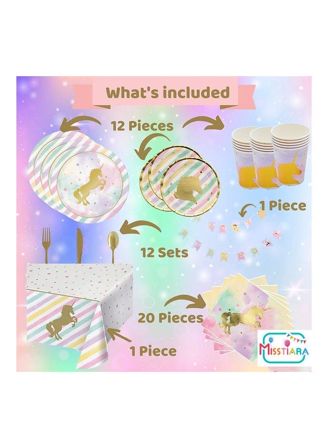 NIBEMINENT 107-Piece Unicorn Themed Party Supplies Set - Image 2